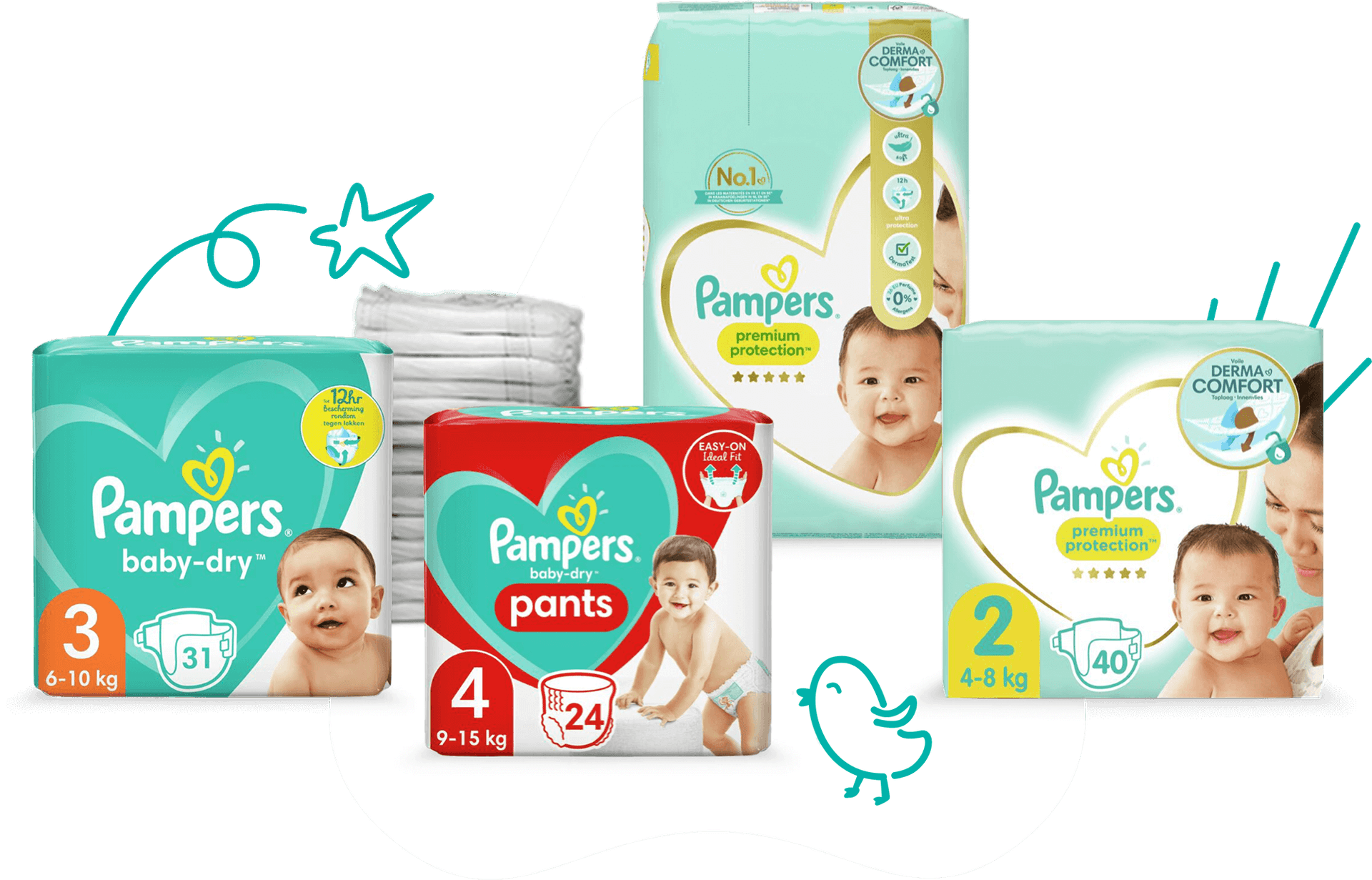 Overzicht van alle Pampers luiers aanbiedingen
